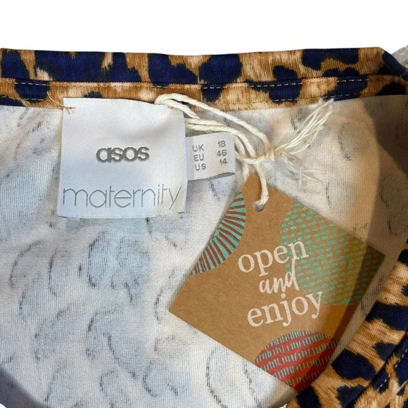 ASOS Maternity Leopard Scuba Top • Size 14 - Picture 3 of 4